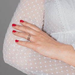 Bague Solitaire MAUBOUSSIN "Étoilement Divine" en or rose et diamants - Castafiore