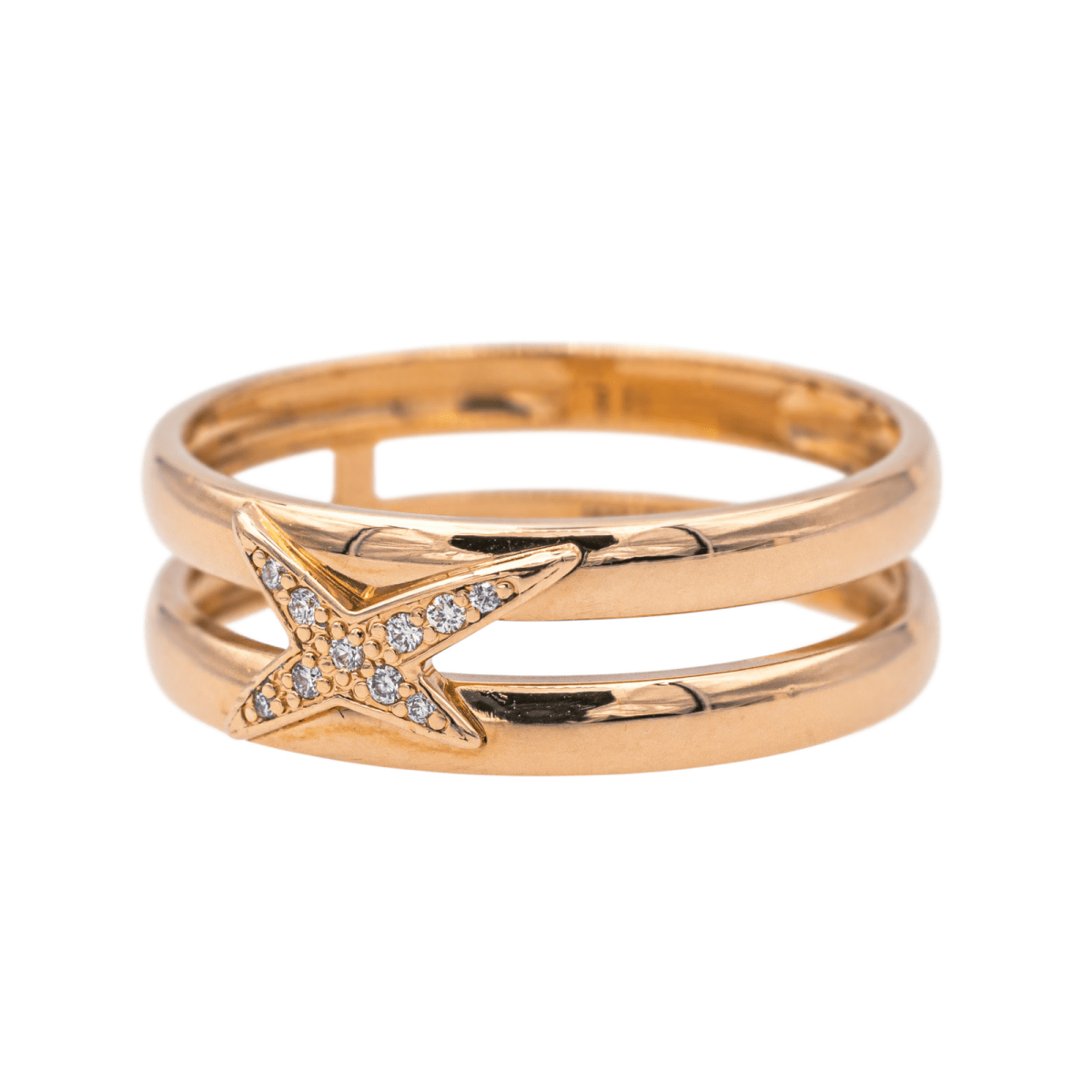 Bague Solitaire MAUBOUSSIN "Étoilement Divine" en or rose et diamants - Castafiore