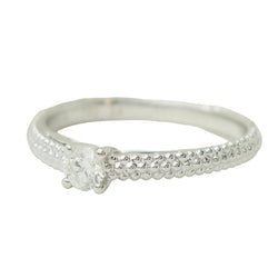 Bague Solitaire MAUBOUSSIN "Fan du premier jour" en or blanc et diamant - Castafiore