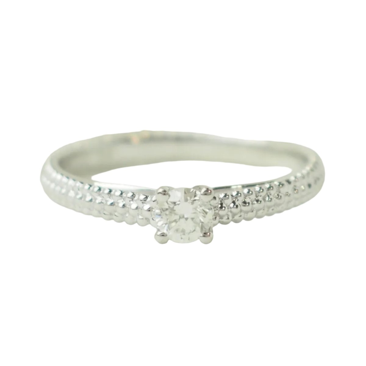 Bague Solitaire MAUBOUSSIN "Fan du premier jour" en or blanc et diamant - Castafiore