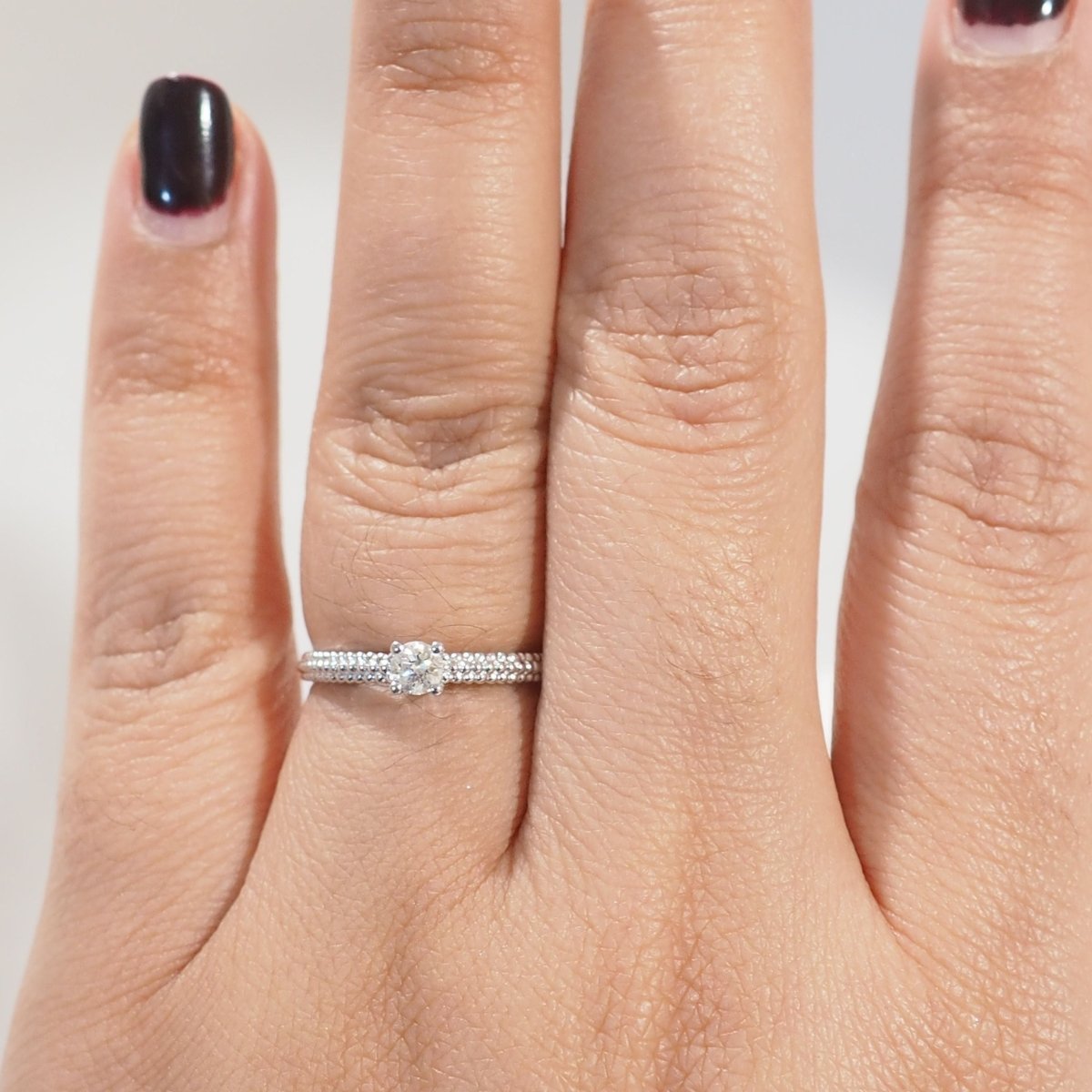 Bague Solitaire MAUBOUSSIN "Fan du premier jour" en or blanc et diamant - Castafiore