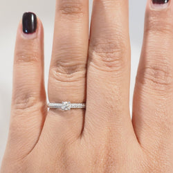 Bague Solitaire MAUBOUSSIN "Fan du premier jour" en or blanc et diamant - Castafiore