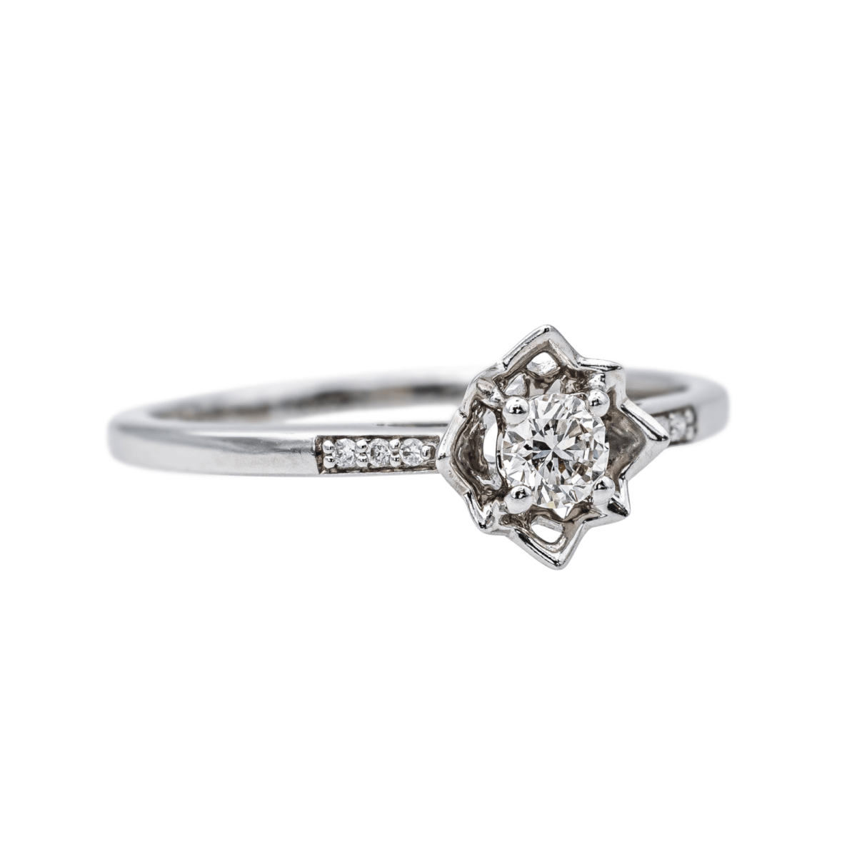 Bague Solitaire MAUBOUSSIN "Ma Reine d'Amour n°2" en or blanc et diamants - Castafiore
