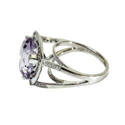 Bague Solitaire MAUBOUSSIN "Mes coules à toi" en or blanc, améthyste et diamants - Castafiore
