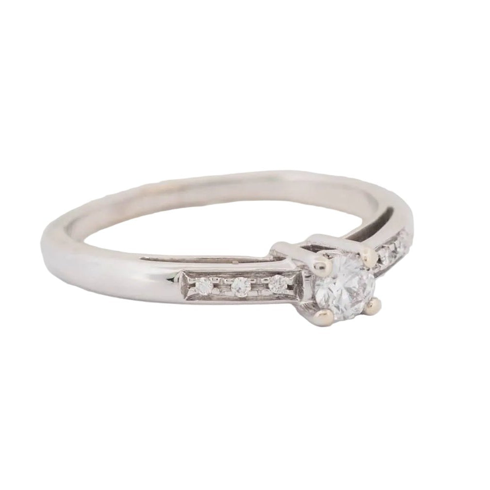Bague Solitaire MAUBOUSSIN "Sel de ma vie" en or blanc et diamants - Castafiore
