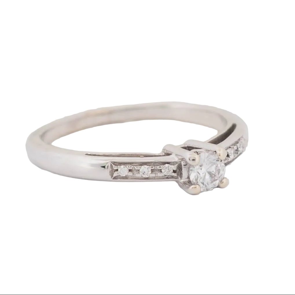 Bague Solitaire MAUBOUSSIN "Sel de ma vie" en or blanc et diamants - Castafiore