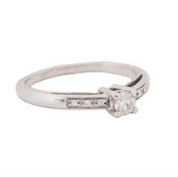 Bague Solitaire MAUBOUSSIN "Sel de ma vie" en or blanc et diamants - Castafiore