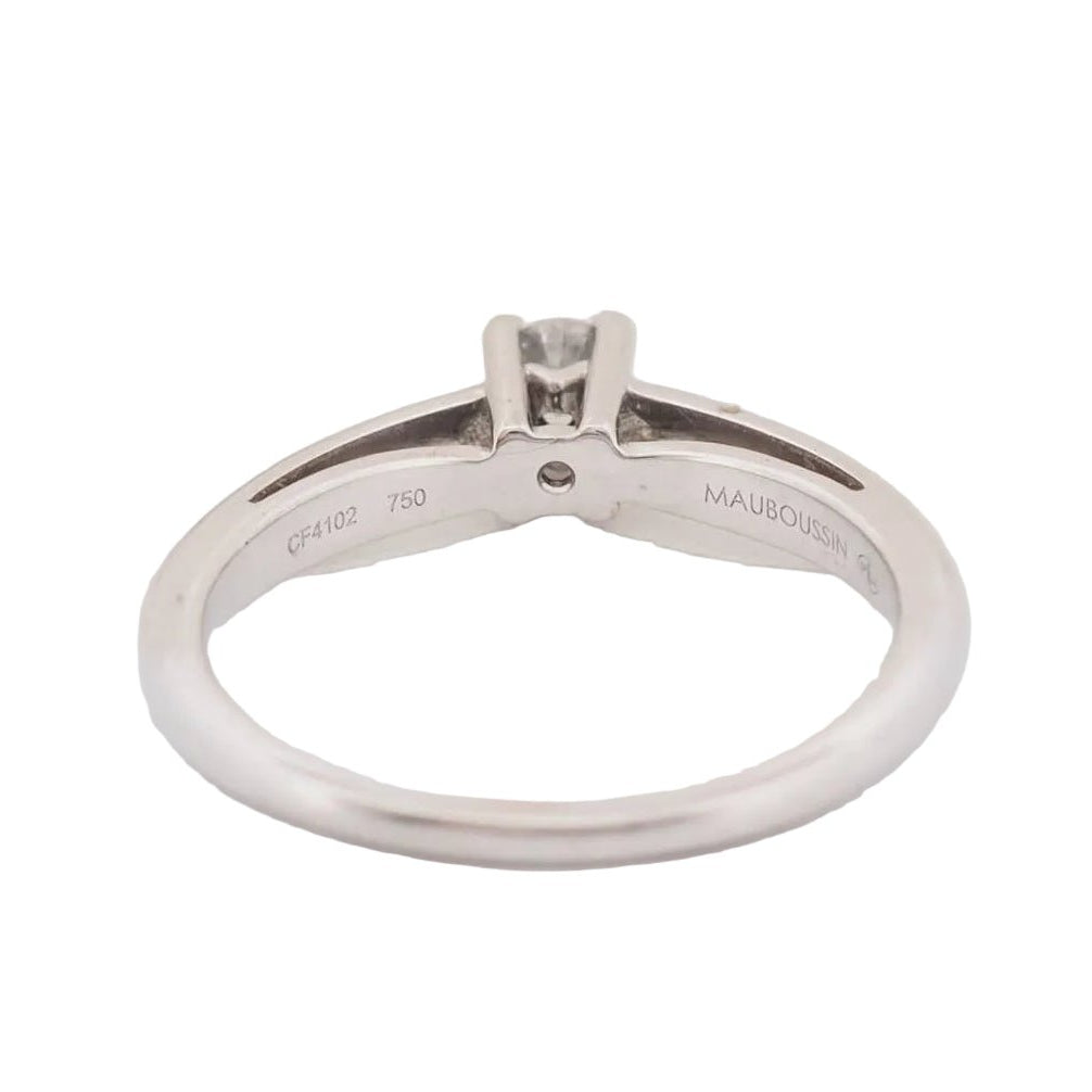 Bague Solitaire MAUBOUSSIN "Sel de ma vie" en or blanc et diamants - Castafiore