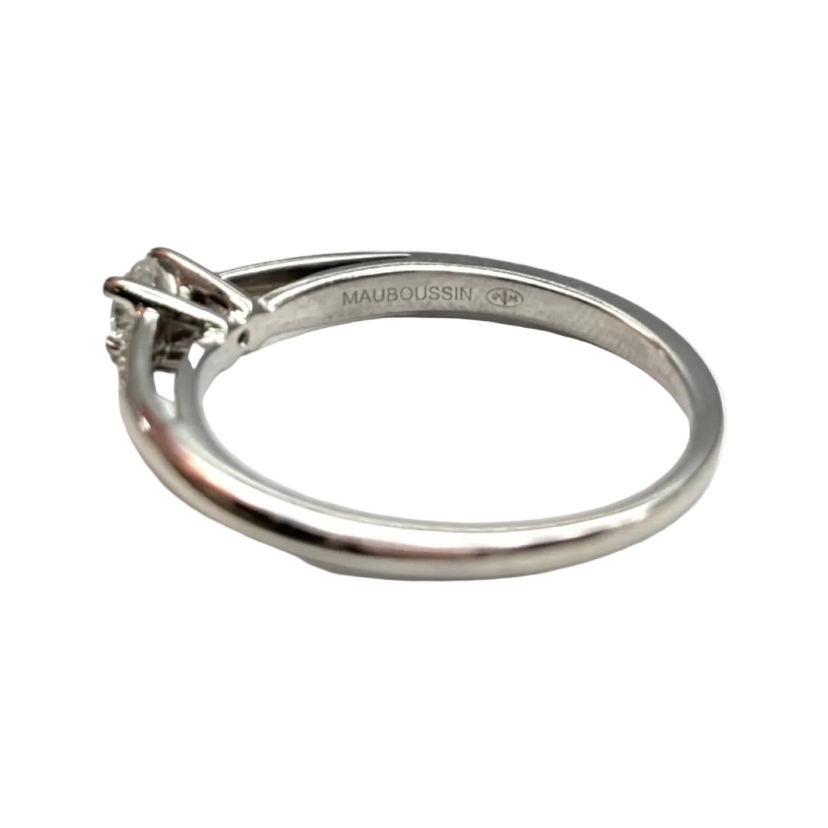 Bague Solitaire MAUBOUSSIN "Tu es le sel de ma vie" en or blanc et diamants - Castafiore