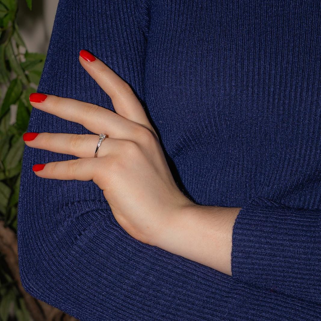 Bague Solitaire MAUBOUSSIN "Tu es le sel de ma vie" en or blanc et diamants - Castafiore