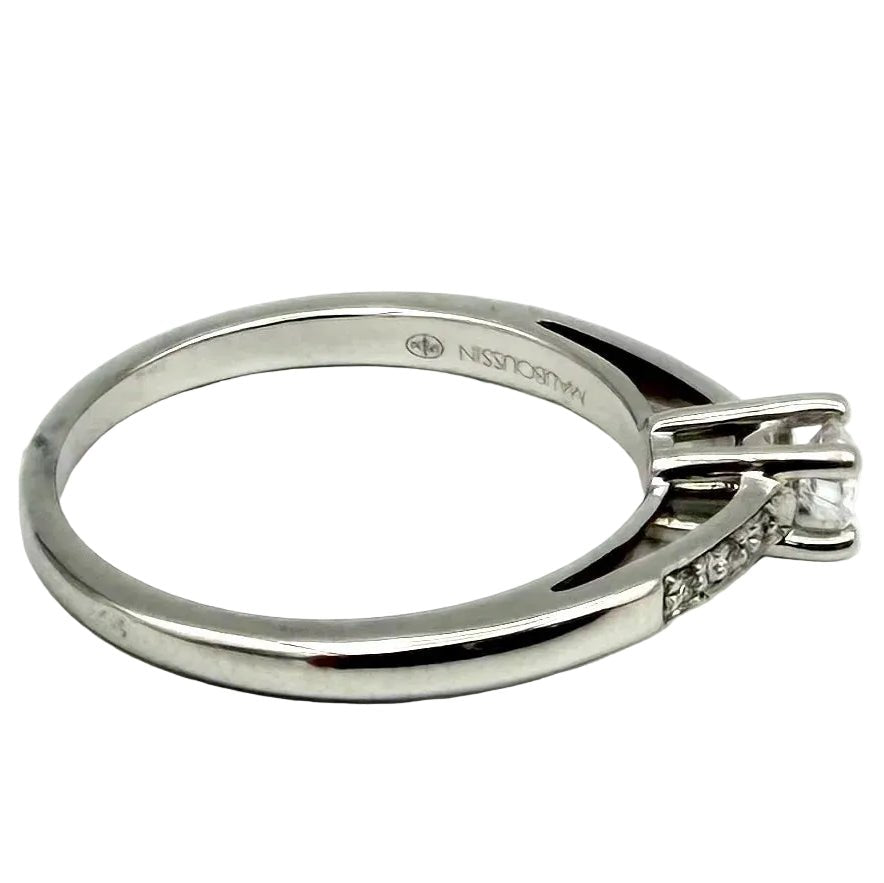 Bague Solitaire MAUBOUSSIN "Tu es le sel de ma vie n°1" en or blanc et diamants - Castafiore
