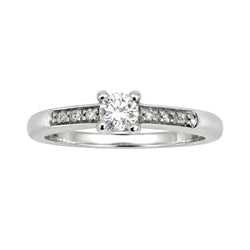 Bague Solitaire MAUBOUSSIN "Tu es le sel de ma vie n°1" en or blanc et diamants - Castafiore