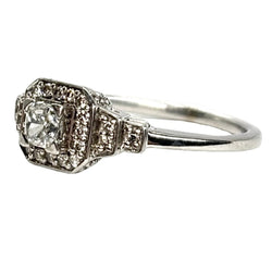 Bague Solitaire MAUBOUSSIN "Un Automne 1930" en or blanc et diamants - Castafiore