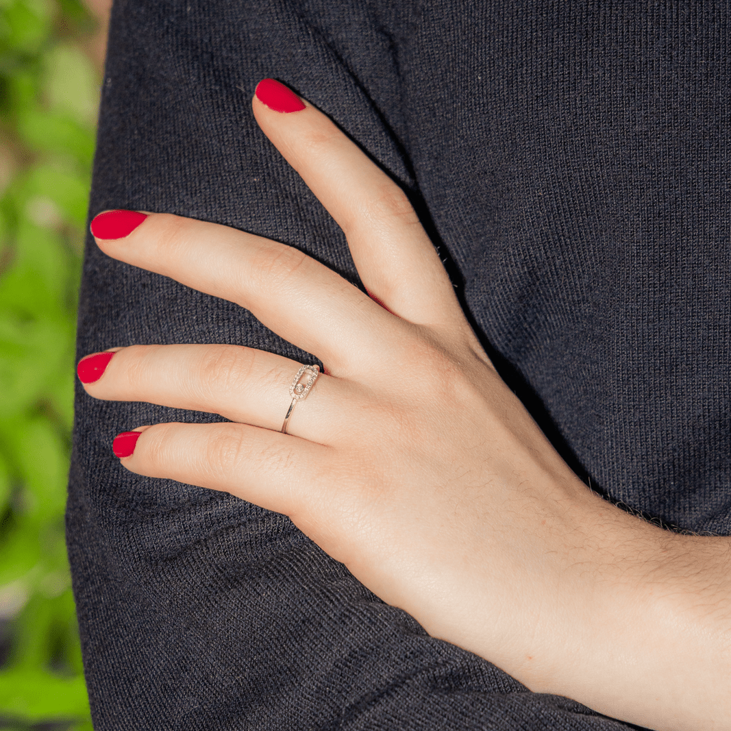 Bague Solitaire MESSIKA "Move Uno" en or blanc et diamants - Castafiore