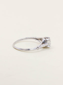 Bague solitaire or blanc diamant 0,70 ct - Castafiore