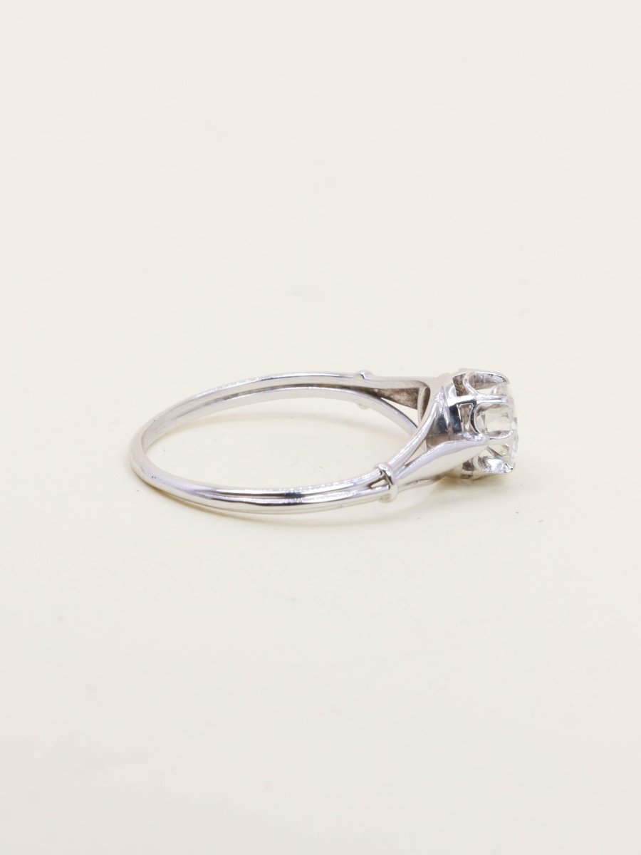 Bague solitaire or blanc diamant 0,70 ct - Castafiore