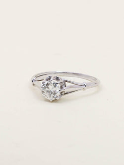 Bague solitaire or blanc diamant 0,70 ct - Castafiore