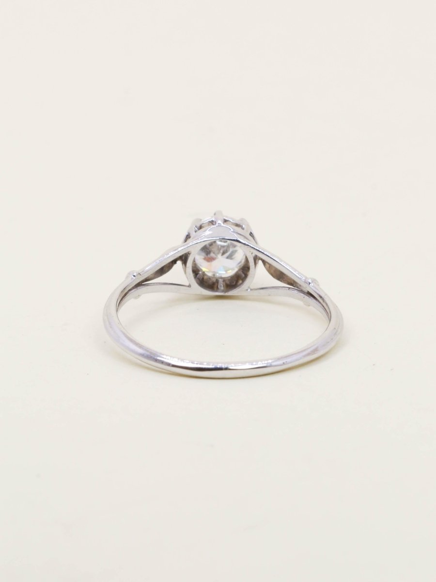Bague solitaire or blanc diamant 0,70 ct - Castafiore