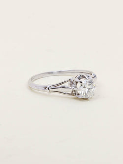 Bague solitaire or blanc diamant 0,70 ct - Castafiore