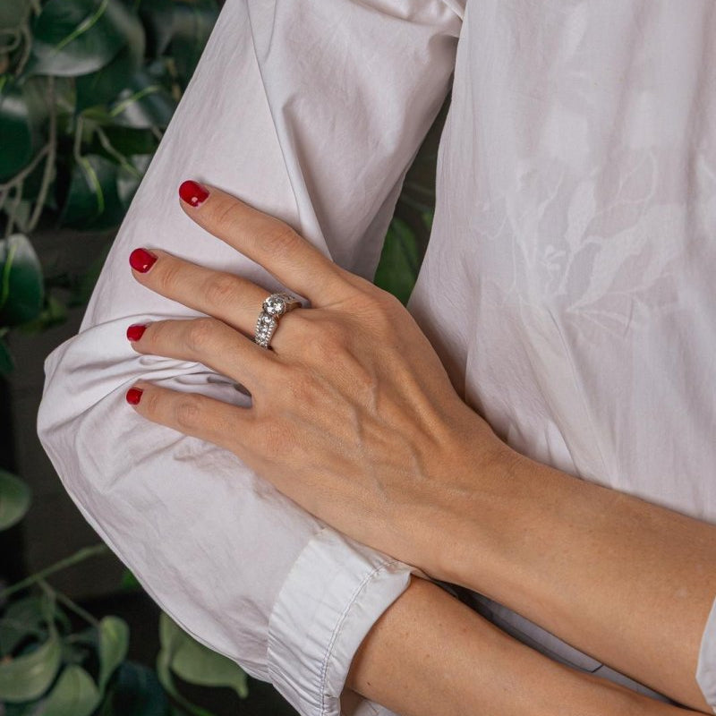Bague Solitaire Or blanc Diamant - Castafiore