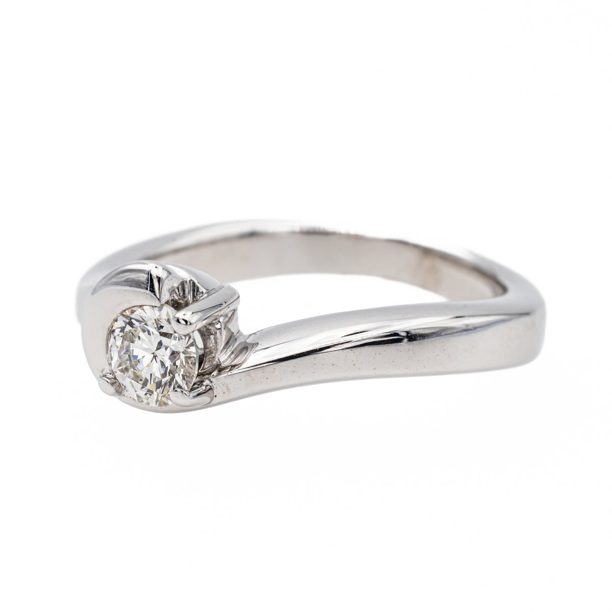 Bague Solitaire Or blanc Diamant - Castafiore