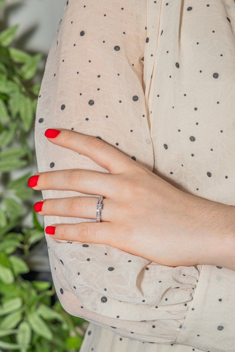 Bague Solitaire Or blanc Diamant - Castafiore