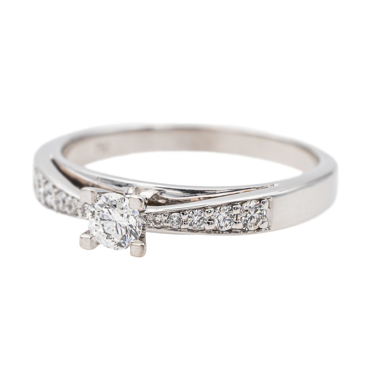 Bague Solitaire Or blanc Diamant - Castafiore