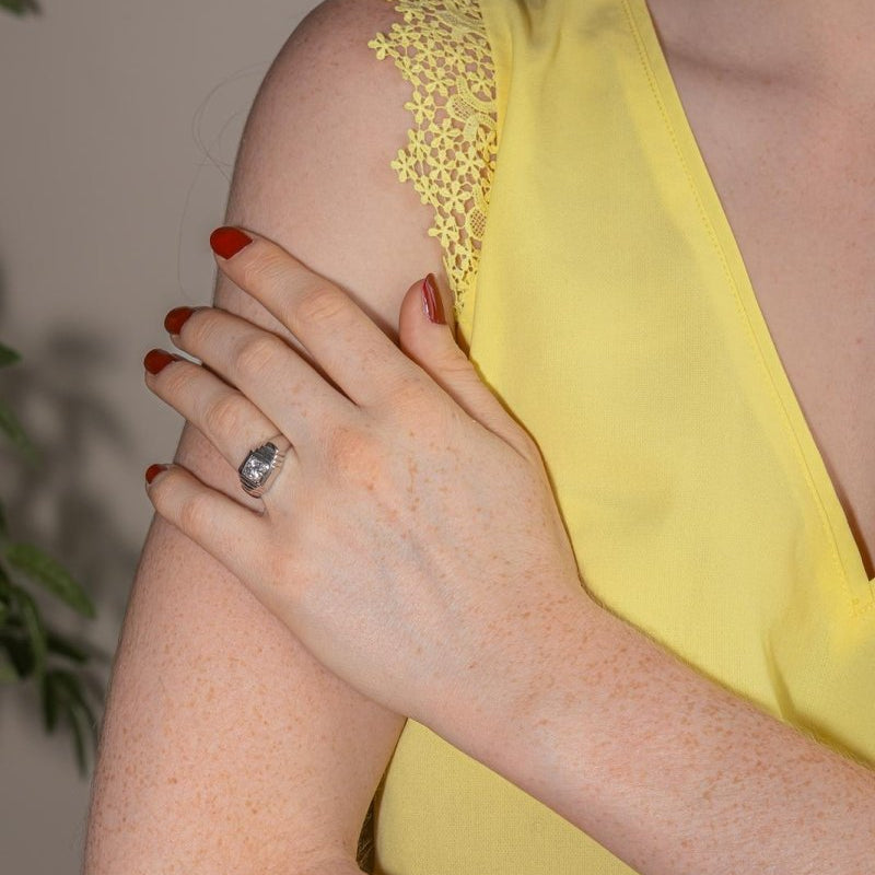 Bague Solitaire Or blanc Diamant - Castafiore