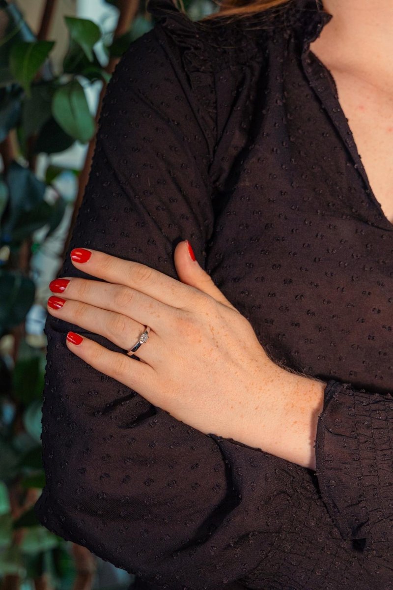 Bague Solitaire Or blanc Diamant - Castafiore