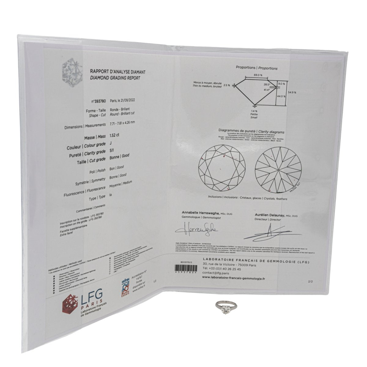 Bague Solitaire Or blanc Diamant - Castafiore