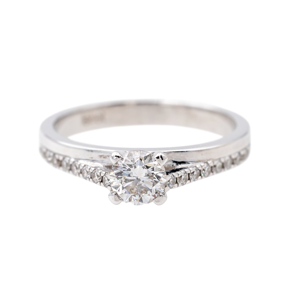 Bague Solitaire Or blanc Diamant - Castafiore