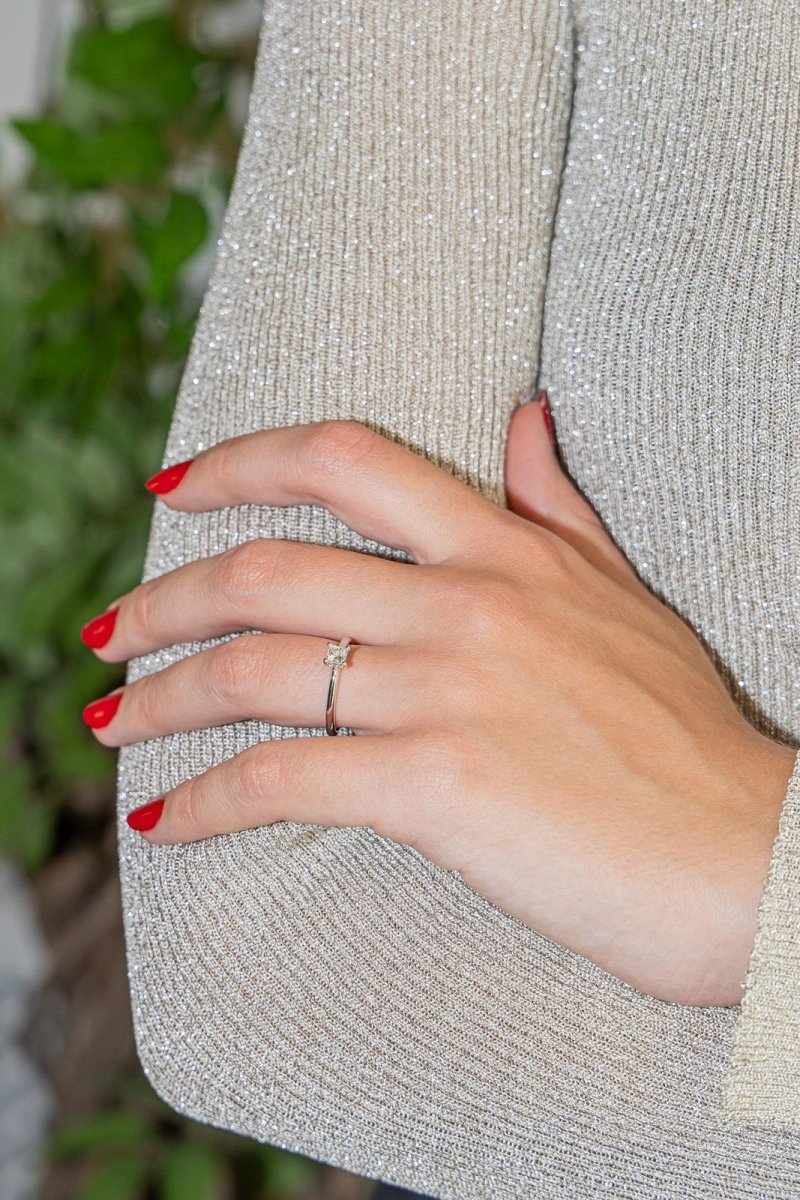 Bague Solitaire Or blanc Diamant - Castafiore