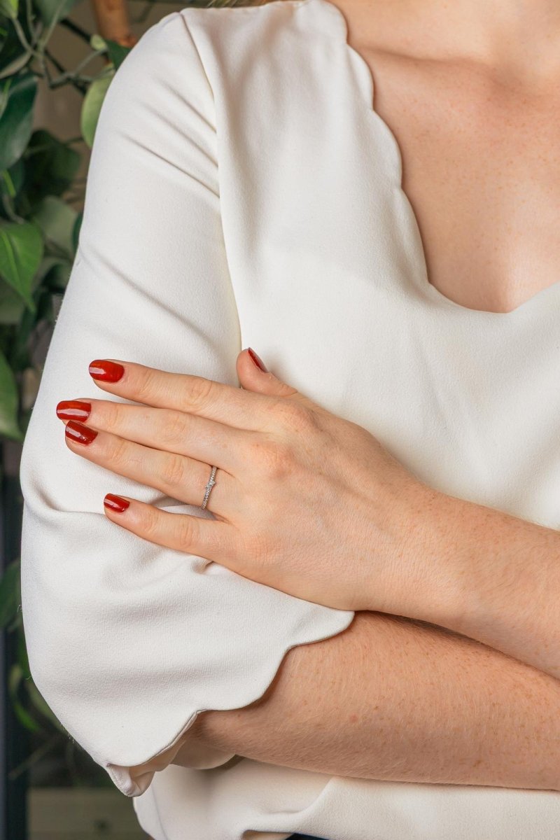 Bague Solitaire Or blanc Diamant - Castafiore
