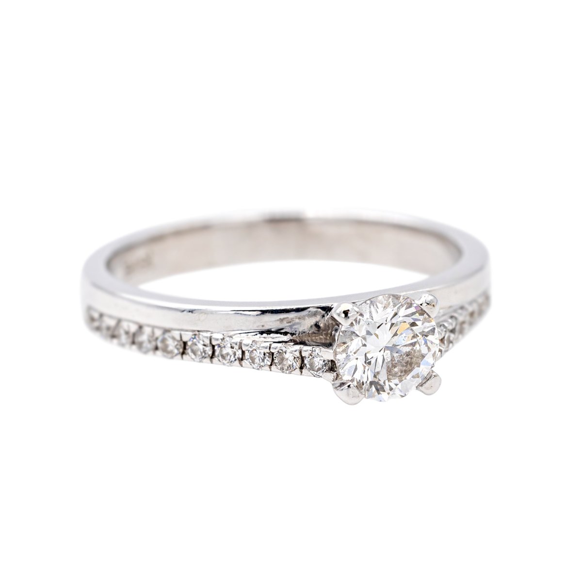 Bague Solitaire Or blanc Diamant - Castafiore