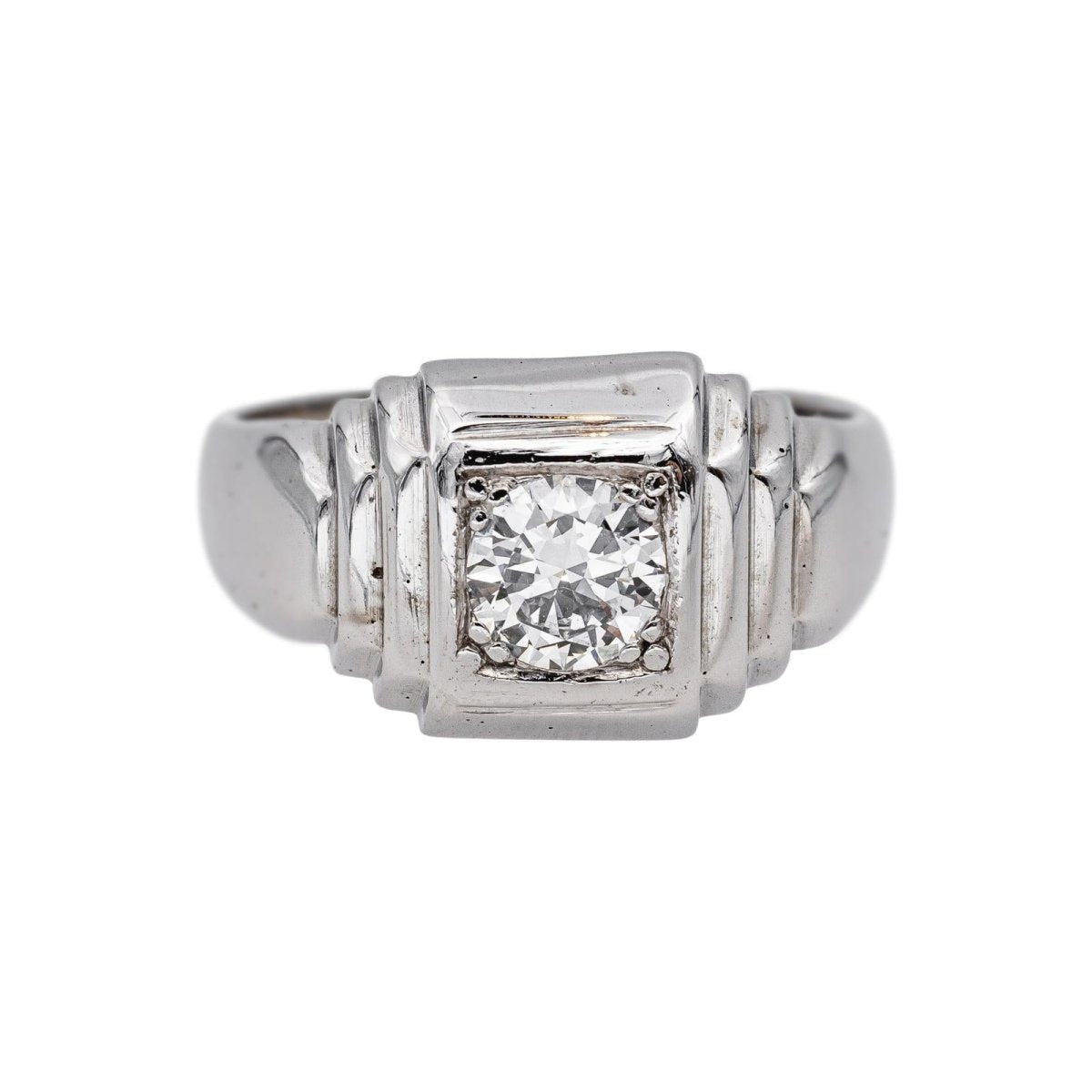 Bague Solitaire Or blanc Diamant - Castafiore