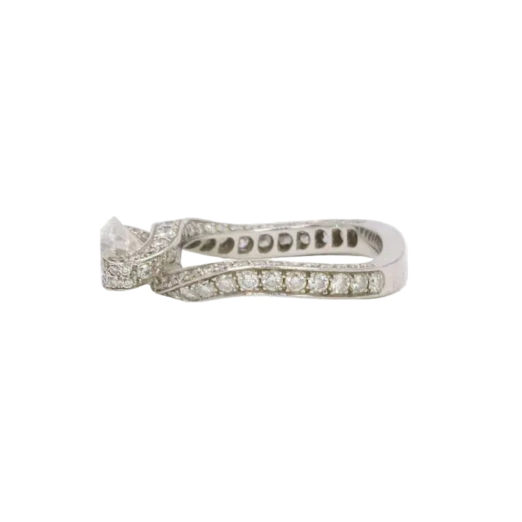 Bague solitaire or blanc diamants taille brillant 0,90 ct - Castafiore