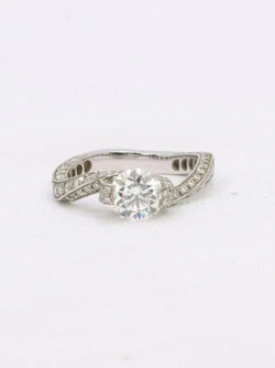 Bague solitaire or blanc diamants taille brillant 0,90 ct - Castafiore