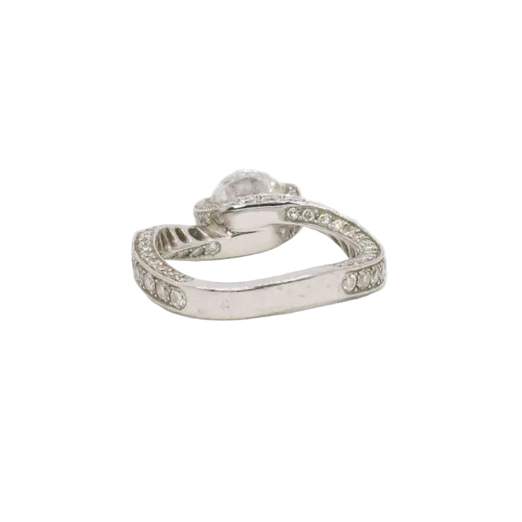 Bague solitaire or blanc diamants taille brillant 0,90 ct - Castafiore