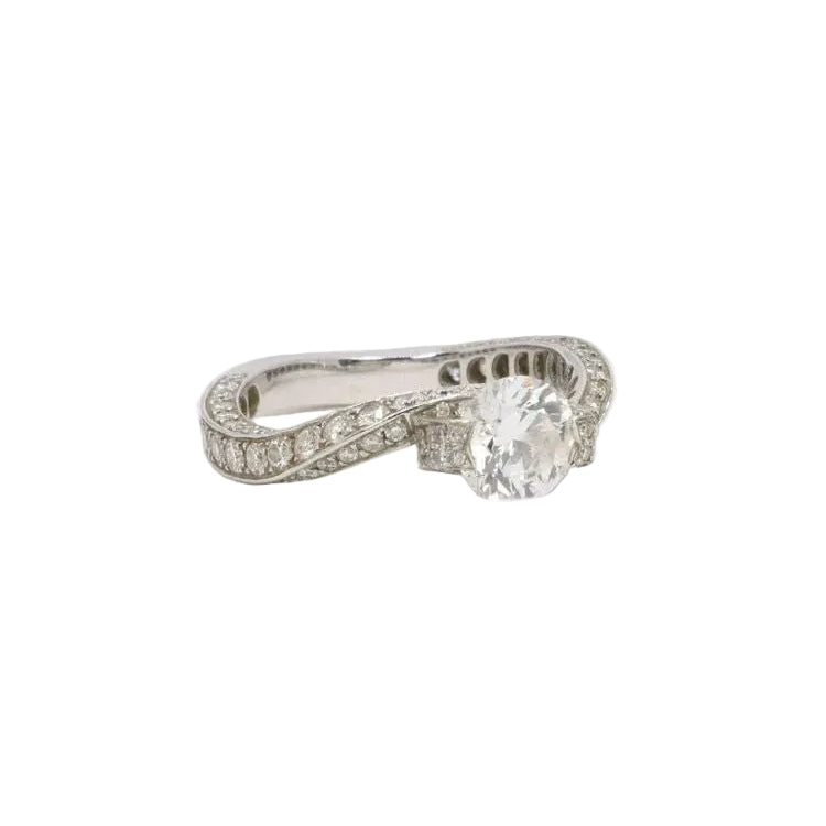 Bague solitaire or blanc diamants taille brillant 0,90 ct - Castafiore