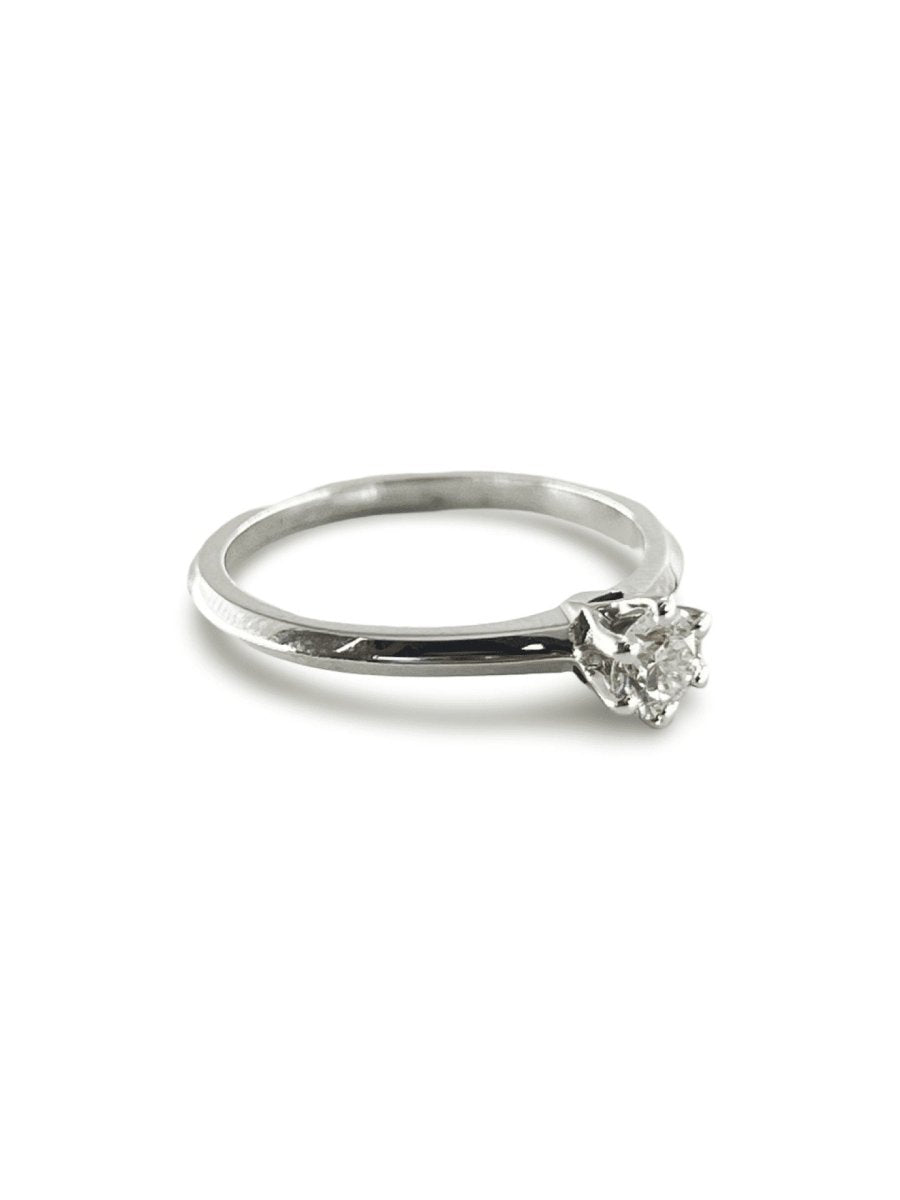 Bague solitaire or blanc et diamant 0,30 ct - Castafiore