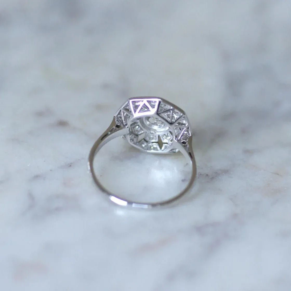 Bague solitaire or blanc, platine et diamants - Castafiore