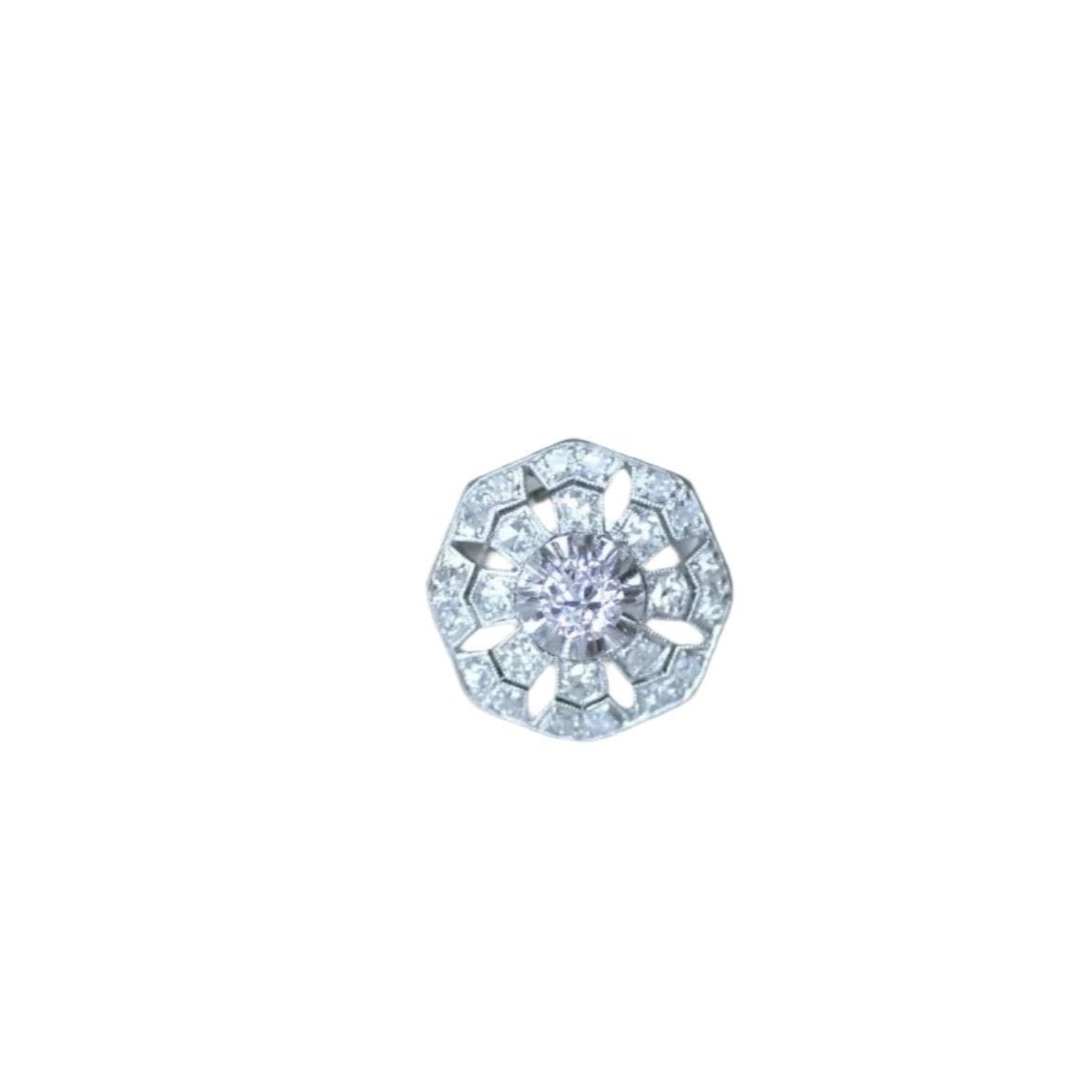 Bague solitaire or blanc, platine et diamants - Castafiore