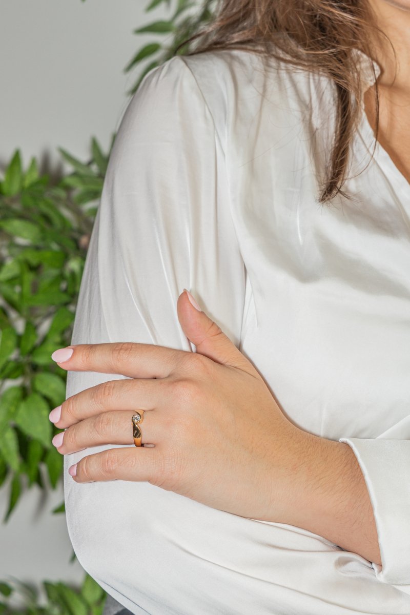 Bague Solitaire Or jaune Diamant - Castafiore