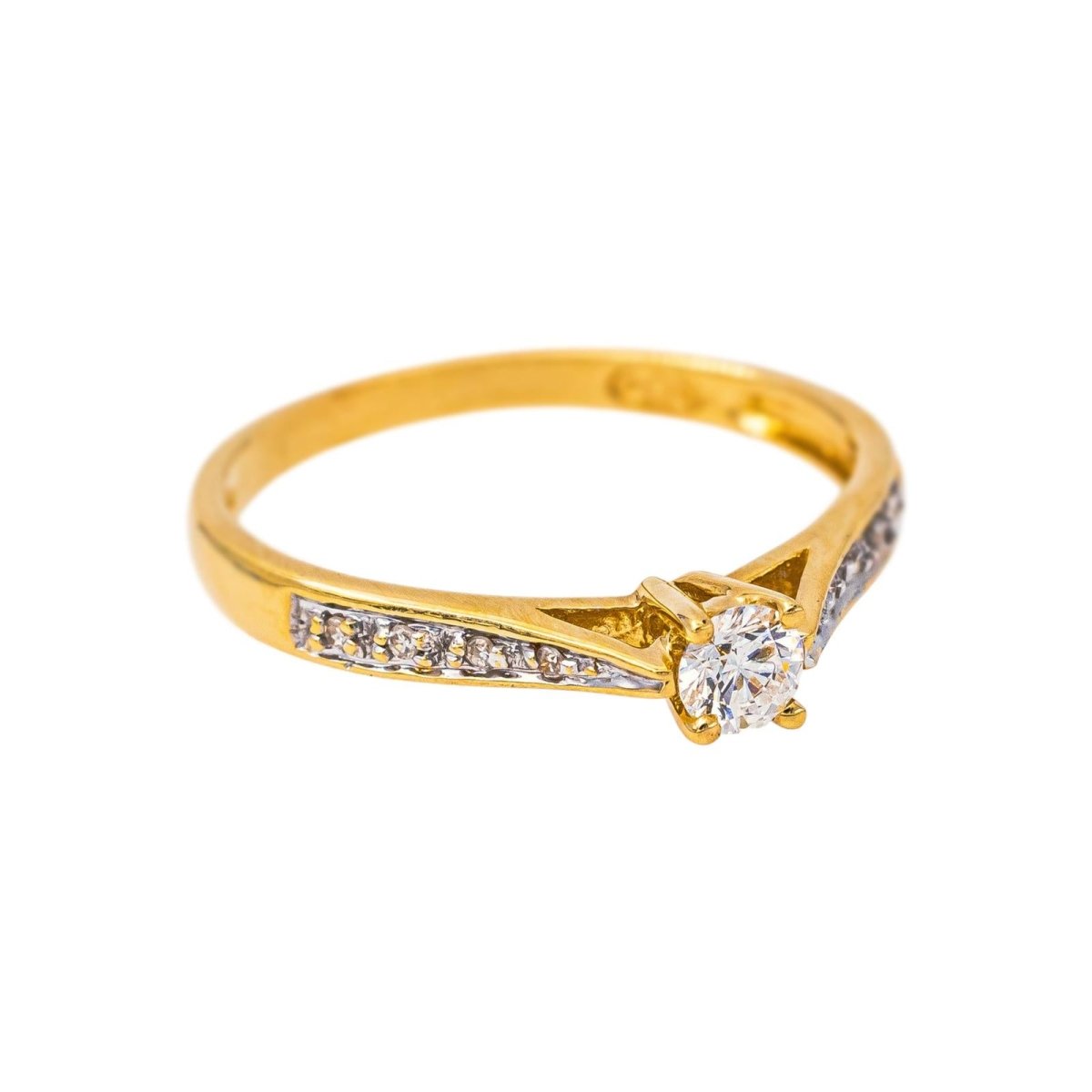 Bague Solitaire Or jaune Diamant - Castafiore