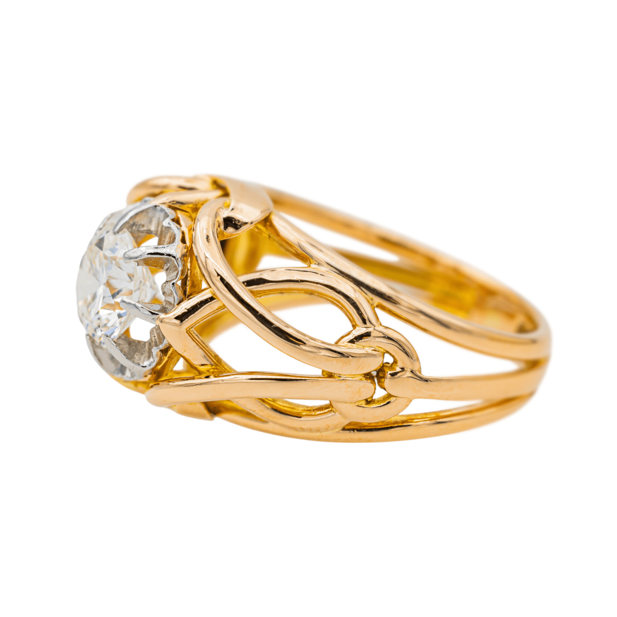 Bague Solitaire Or jaune Diamant - Castafiore