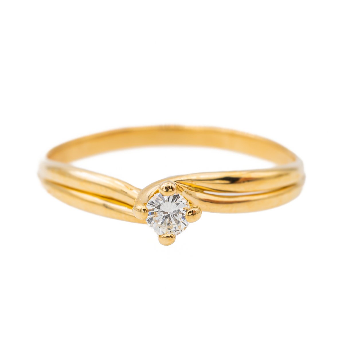 Bague Solitaire Or jaune Diamant - Castafiore