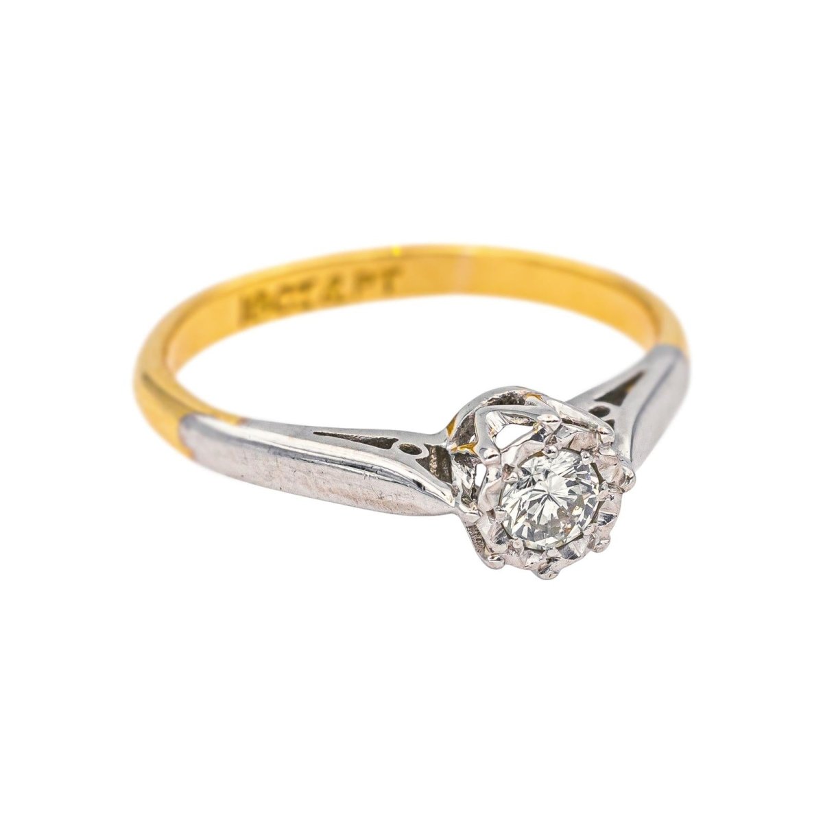 Bague Solitaire Or jaune Diamant - Castafiore