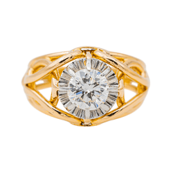 Bague Solitaire Or jaune Diamant - Castafiore