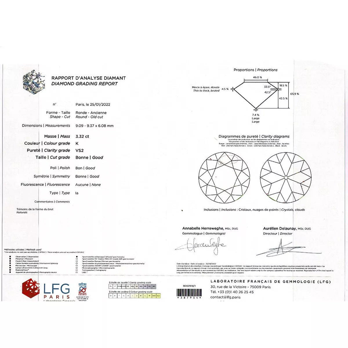 Bague solitaire or jaune, diamant 3,32 cts. - Castafiore