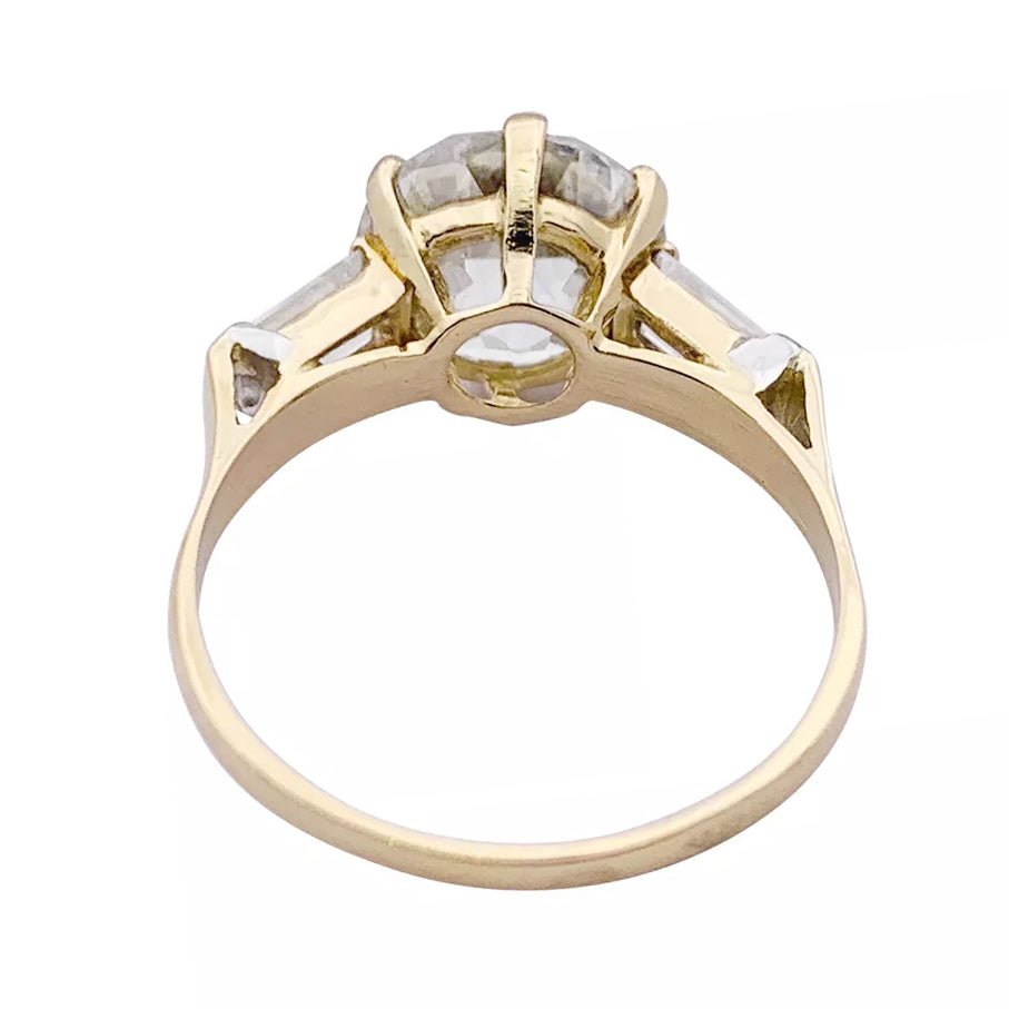 Bague solitaire or jaune, diamant 3,32 cts. - Castafiore